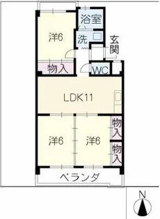 エクセレンスみゆき【3階】の間取り