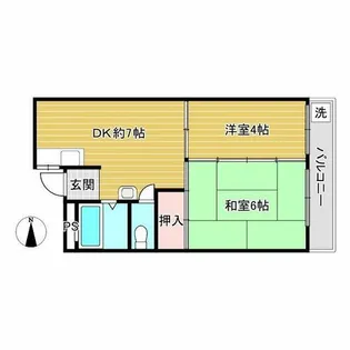 マンション入福【504号室】の間取り
