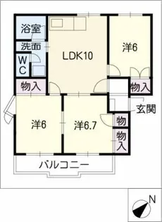 サニーヒルズ鳴丘A棟【2階】の間取り