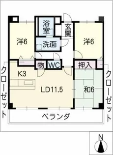 サンフラワーDハイツ【1階】の間取り