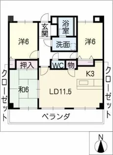 サンフラワーDハイツ【4階】の間取り