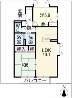 セピアコート B棟【1階】の間取り