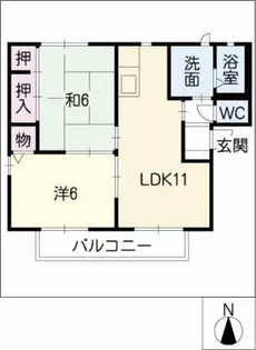 ディアス井戸田Ⅱ【1階】の間取り