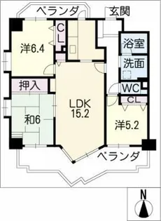 イトーピア第3大曽根マンション 701号【7階】の間取り