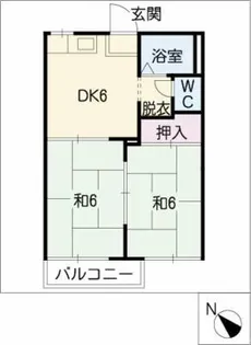 グリーンコーポ石橋A・B棟【2階】の間取り