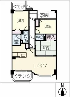 ライオンズガーデン八田 803号室【8階】の間取り
