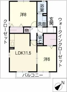 パークスヒル荒池A棟【2階】の間取り