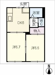 コートビレッジジュンE棟【1階】の間取り