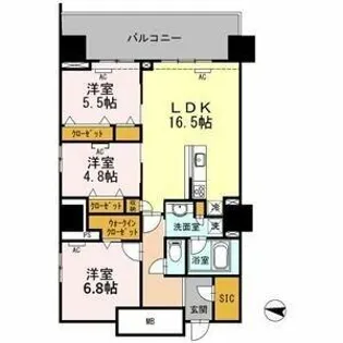 セントラルレジデンス【9階】の間取り