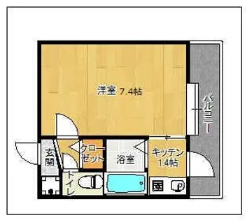 リンピアル大橋【4階】の間取り