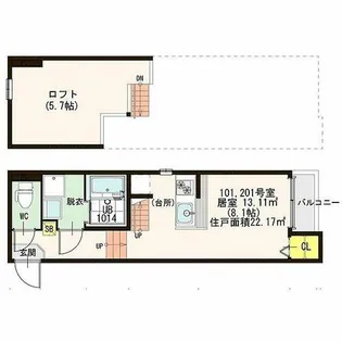 Grande 吹上【1階】の間取り