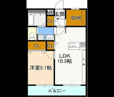 レジデンス八竜【1階】の間取り