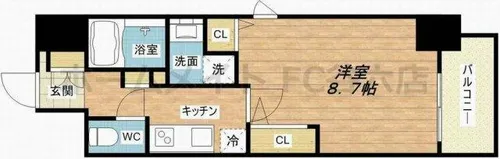プランドール北浜【7階】の間取り