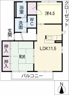 エトワール本野G棟【2階】の間取り