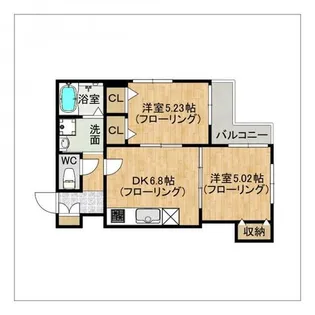 Grandtic nono大橋南【1階】の間取り