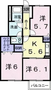 ファミールHAKUHOU A【1階】の間取り