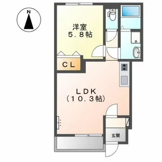 サンシャインハウス【1階】の間取り