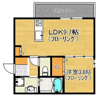 D-room今宿1丁目【201号室】の間取り