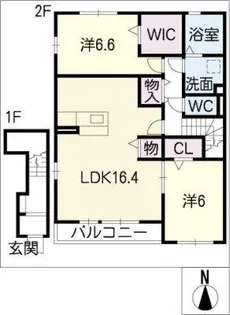 カーム ムサシ A棟【2階】の間取り