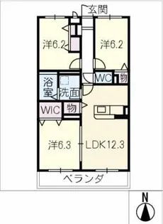 プライベート・フォレスト【1階】の間取り