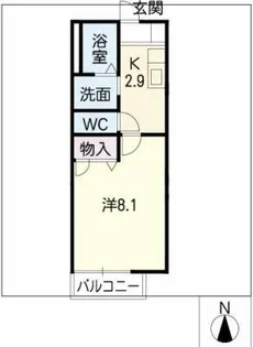 シャンドォール上社【2階】の間取り