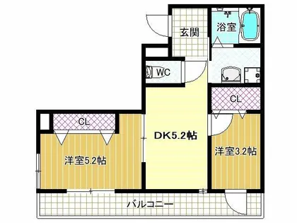 グロースコート恵我之荘【1階】の間取り