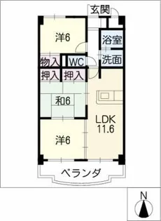 パークサイド琵琶里【1階】の間取り