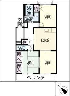 ライクハイツ水越【3階】の間取り