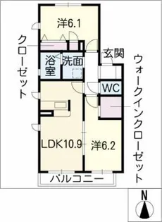 プランドール楠【1階】の間取り