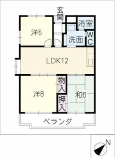サンセール中園【4階】の間取り