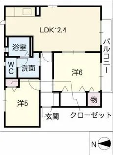 グリーンゲーブルスB棟【1階】の間取り