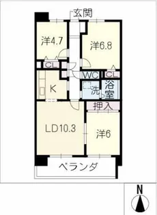 サンコート桃花台C棟【7階】の間取り