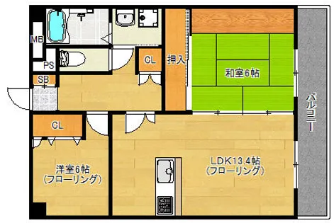 ラメイユール【102号室】の間取り