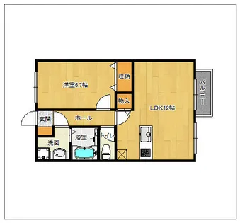 リースランド向佐野【B202号室】の間取り