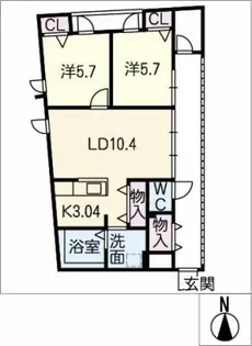Calm cuatro【2階】の間取り