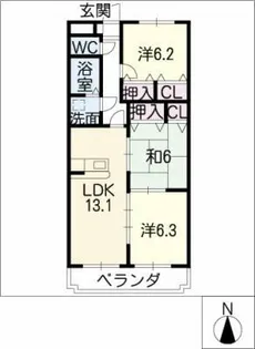 セドロレジデンス【1階】の間取り