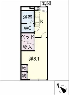 パレス植田山【1階】の間取り