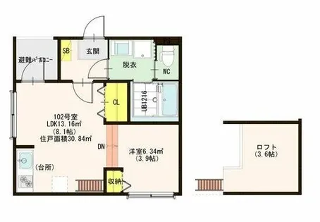 ハーモニーテラス上石川町Ⅴ【1階】の間取り