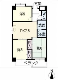 第9平與マンション【10階】の間取り