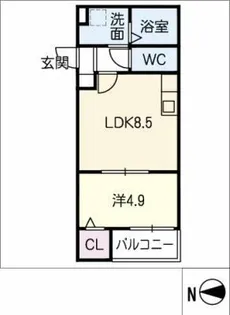 プランドール月島【1階】の間取り