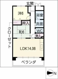 ツインヒルズ【4階】の間取り