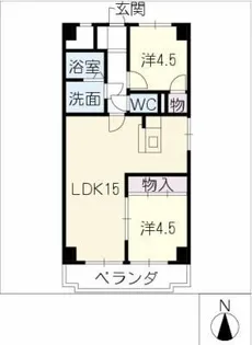ルミエール緑【6階】の間取り