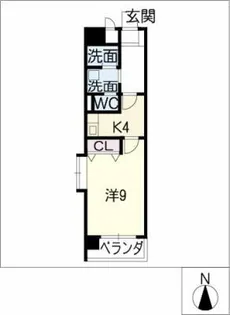 カスティーヌ前津【6階】の間取り