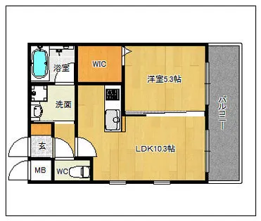 ファルフォーレ東大利【104号室】の間取り