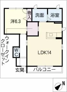 ディアコート蔵子7 B棟【1階】の間取り