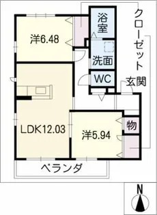 ファブール八幡【1階】の間取り