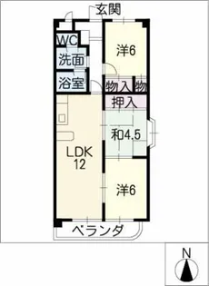 ダイアヒルズ常願通【5階】の間取り