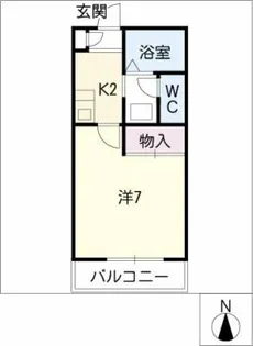 ヒルズ楽園【1階】の間取り