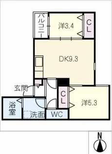 LECOCON蟹江【1階】の間取り