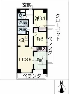 グランベール志賀本通り【4階】の間取り